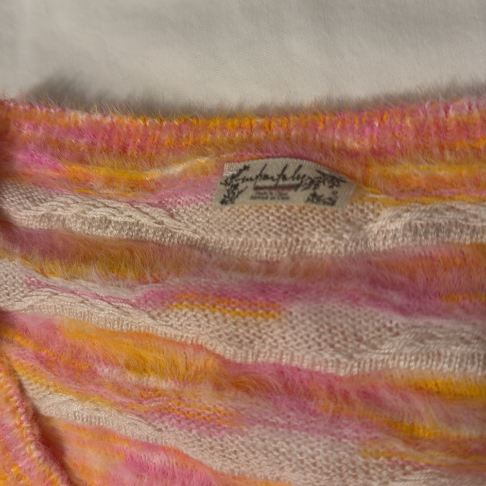 FREE PEOPLE INTIMATELY It’s Unreal Striped Slouchy Oversized Sweater Women’s XS - Picture 3 of 5